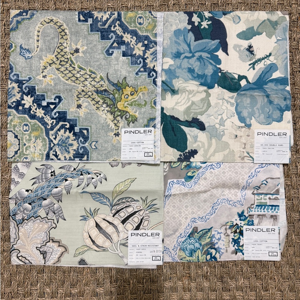 Pindler Decorative Fabric Set - Blue and Green